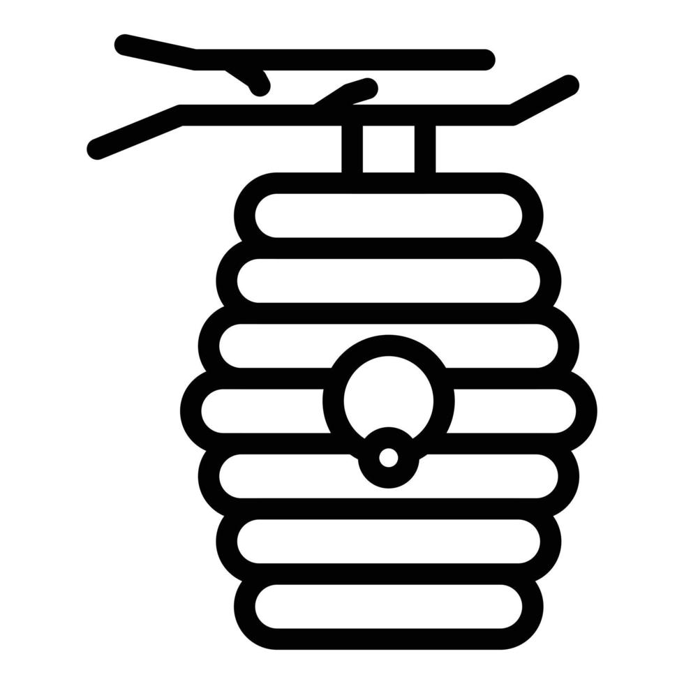 Tree bee hive icon, outline style vector