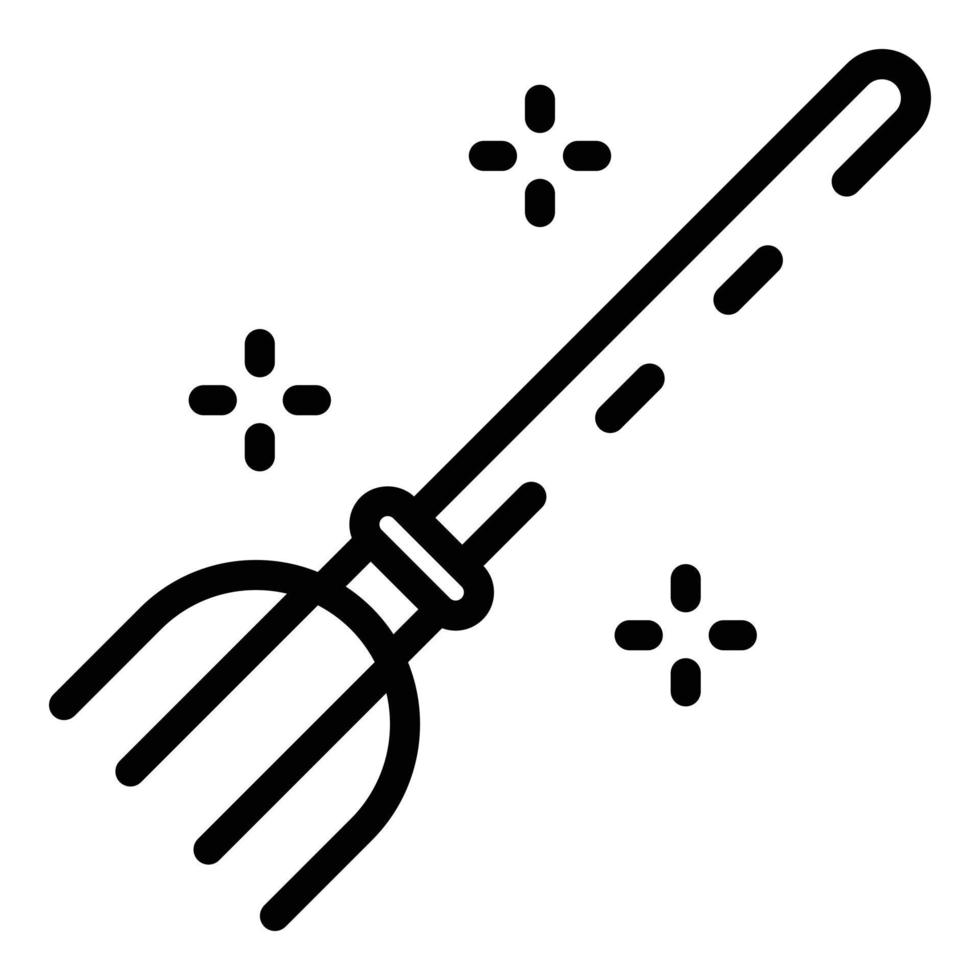 Garden fork icon, outline style vector