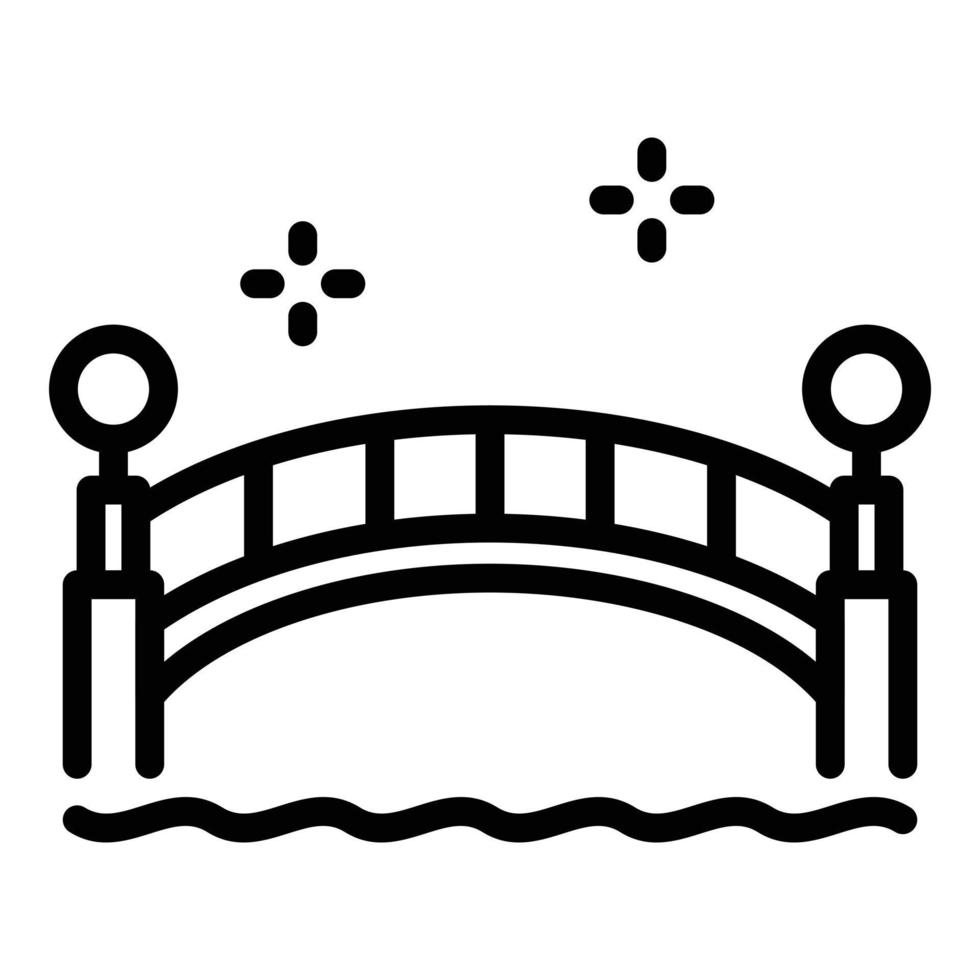Farm wood bridge icon, outline style vector