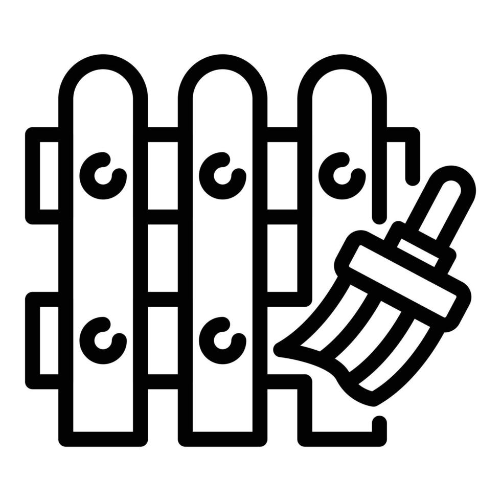 Paint wood fence icon, outline style vector