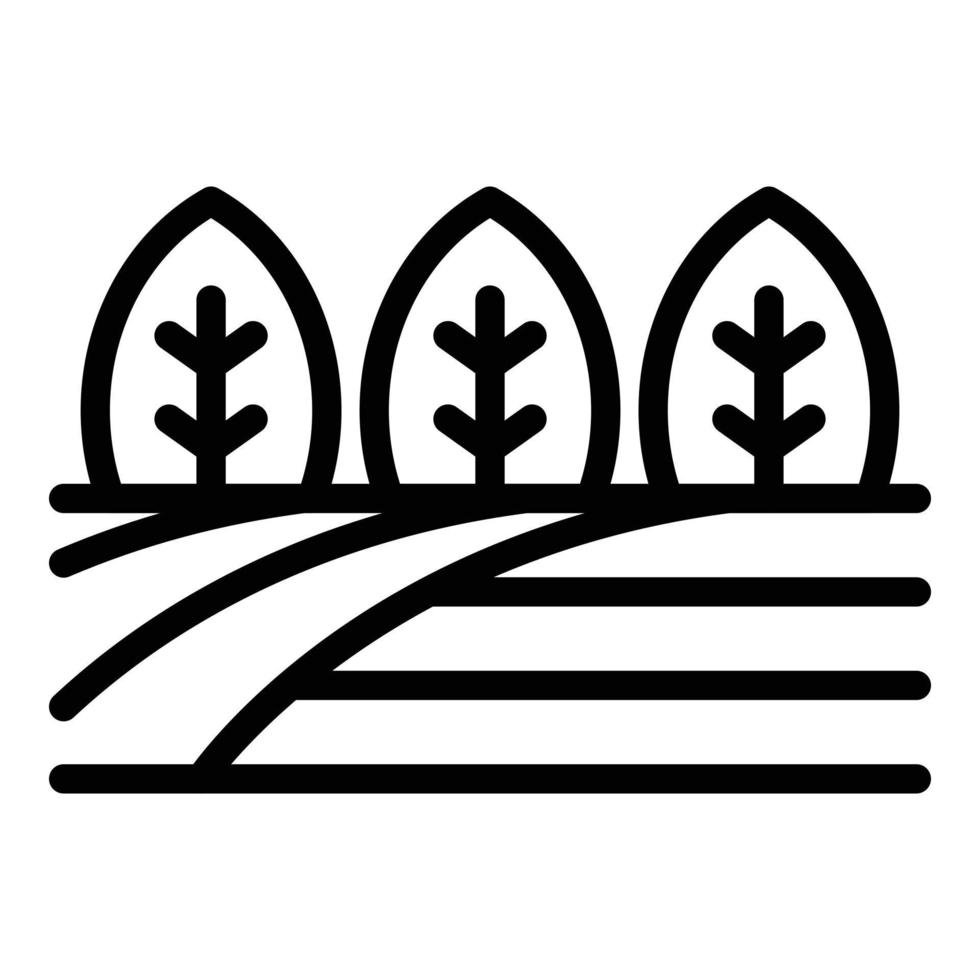 Farm landscape icon, outline style vector