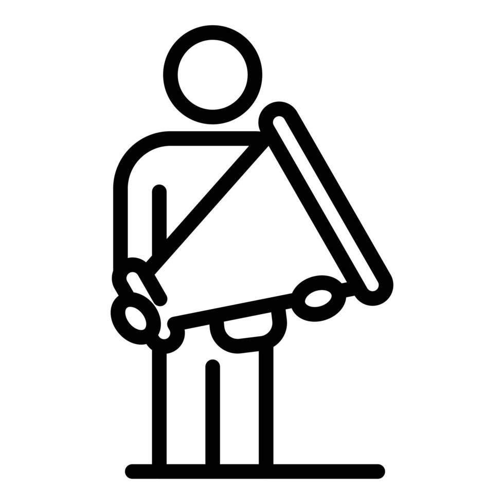 Man with megaphone icon, outline style vector