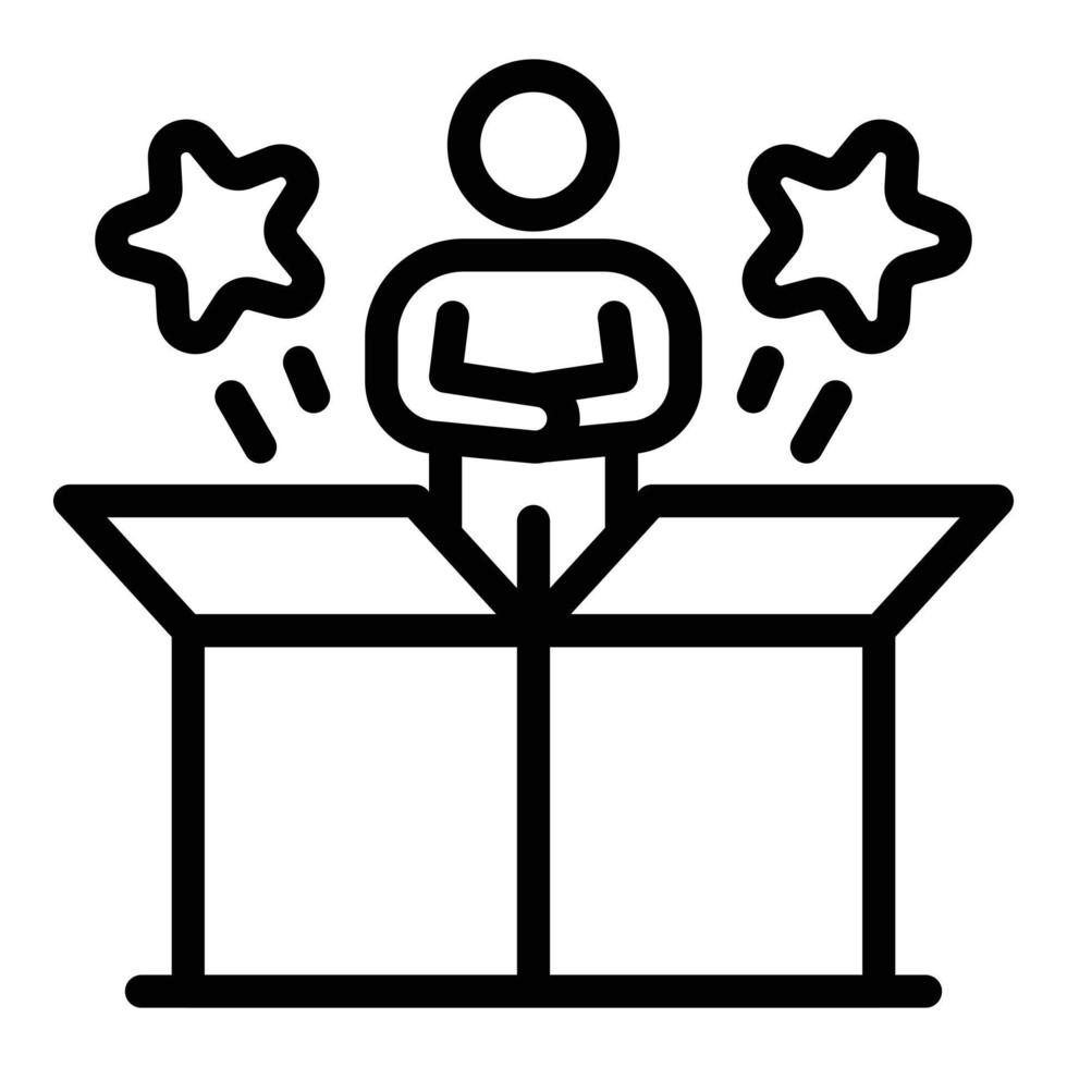 Manager box icon, outline style vector