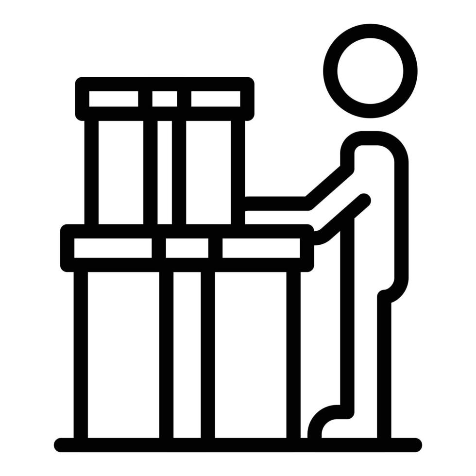 Custom product manager icon, outline style vector