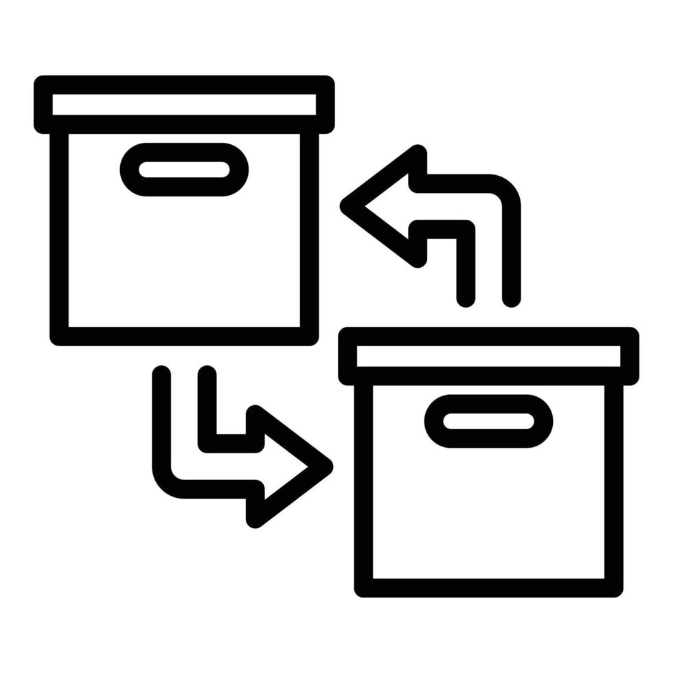 Exchange manager box icon, outline style vector