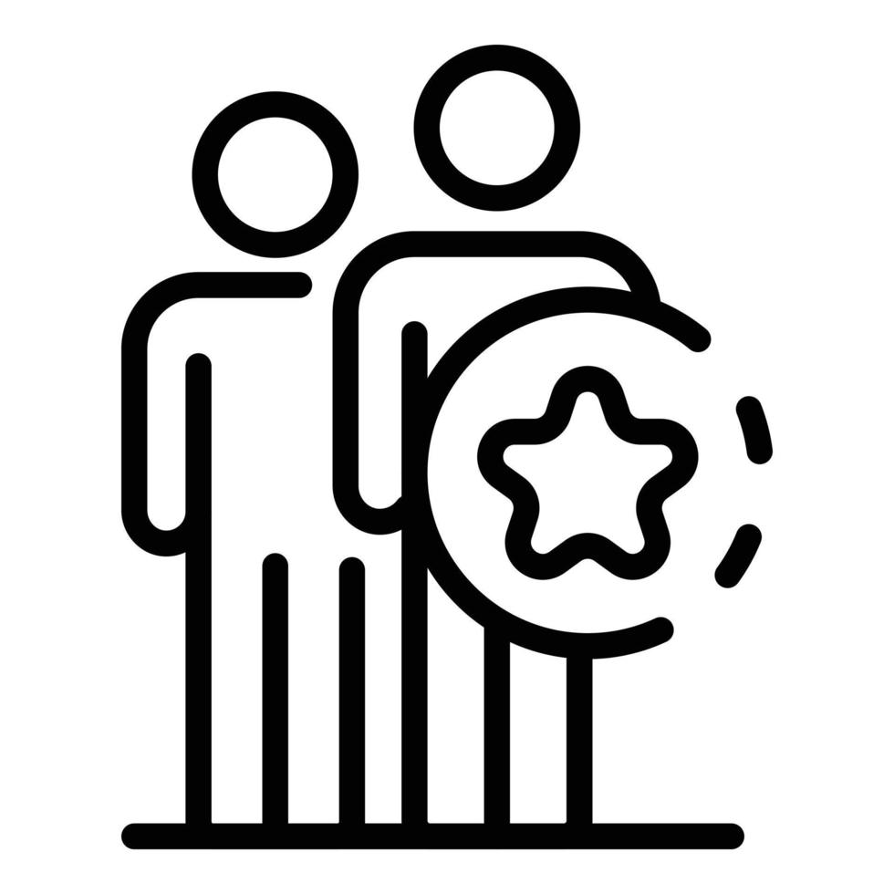 Entertainment teamwork icon, outline style vector