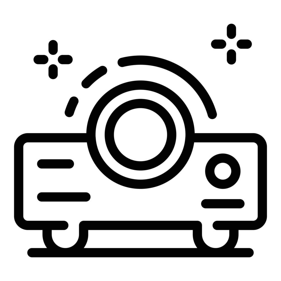 Video projector icon, outline style vector