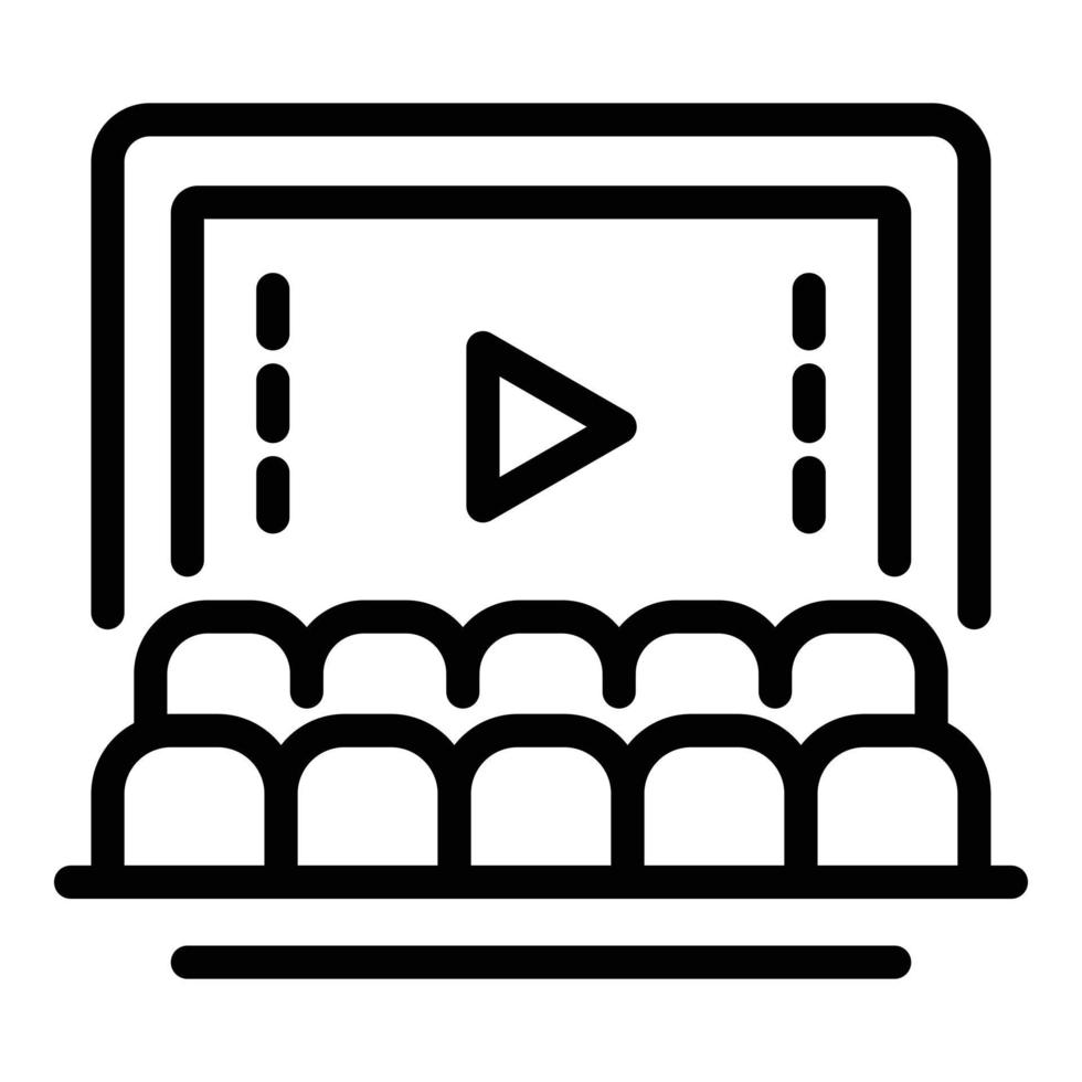 Cinema hall icon, outline style vector