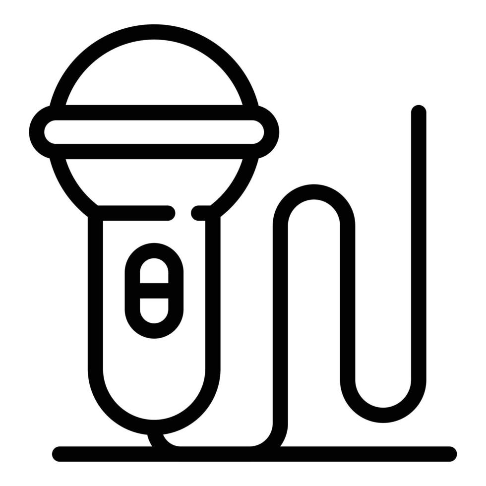 Microphone icon, outline style vector