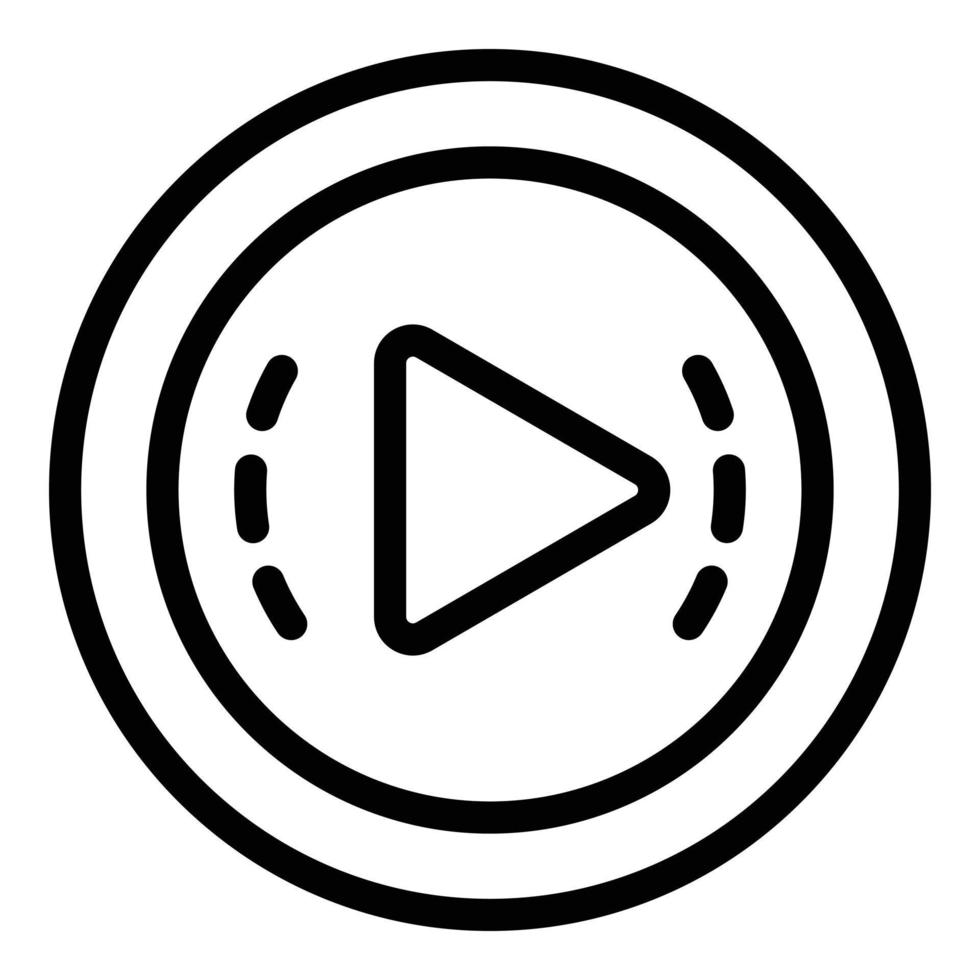 Play button icon, outline style vector