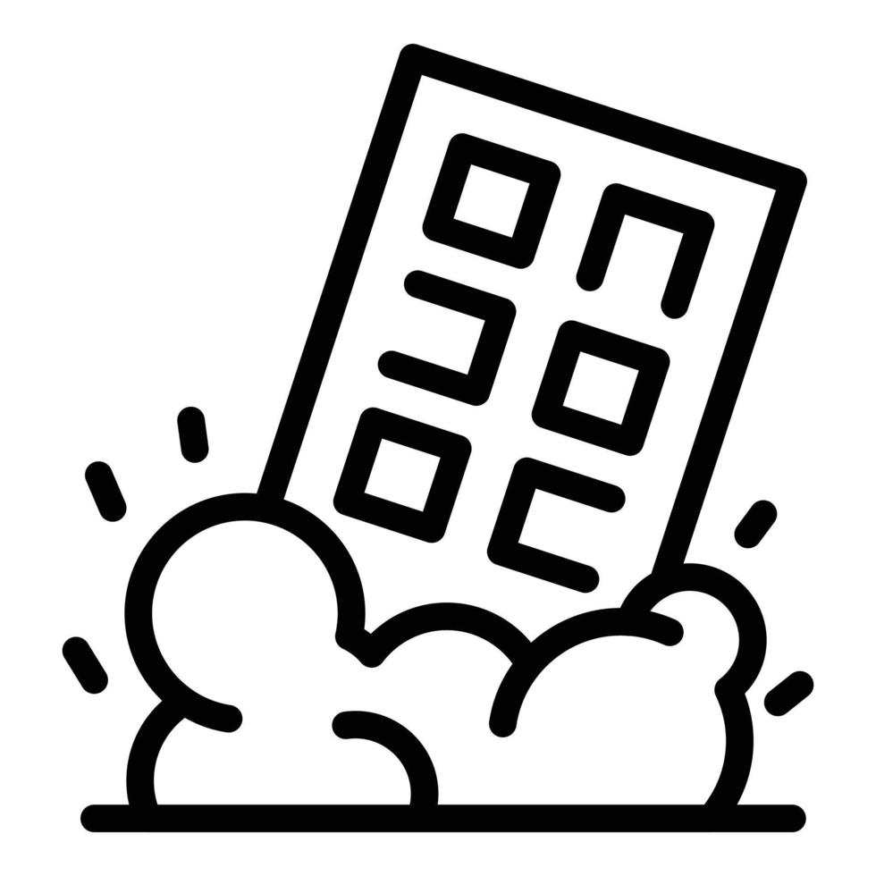 Demolition house icon, outline style vector
