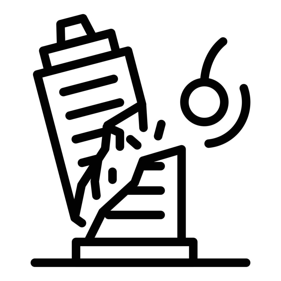 Demolition work icon, outline style vector