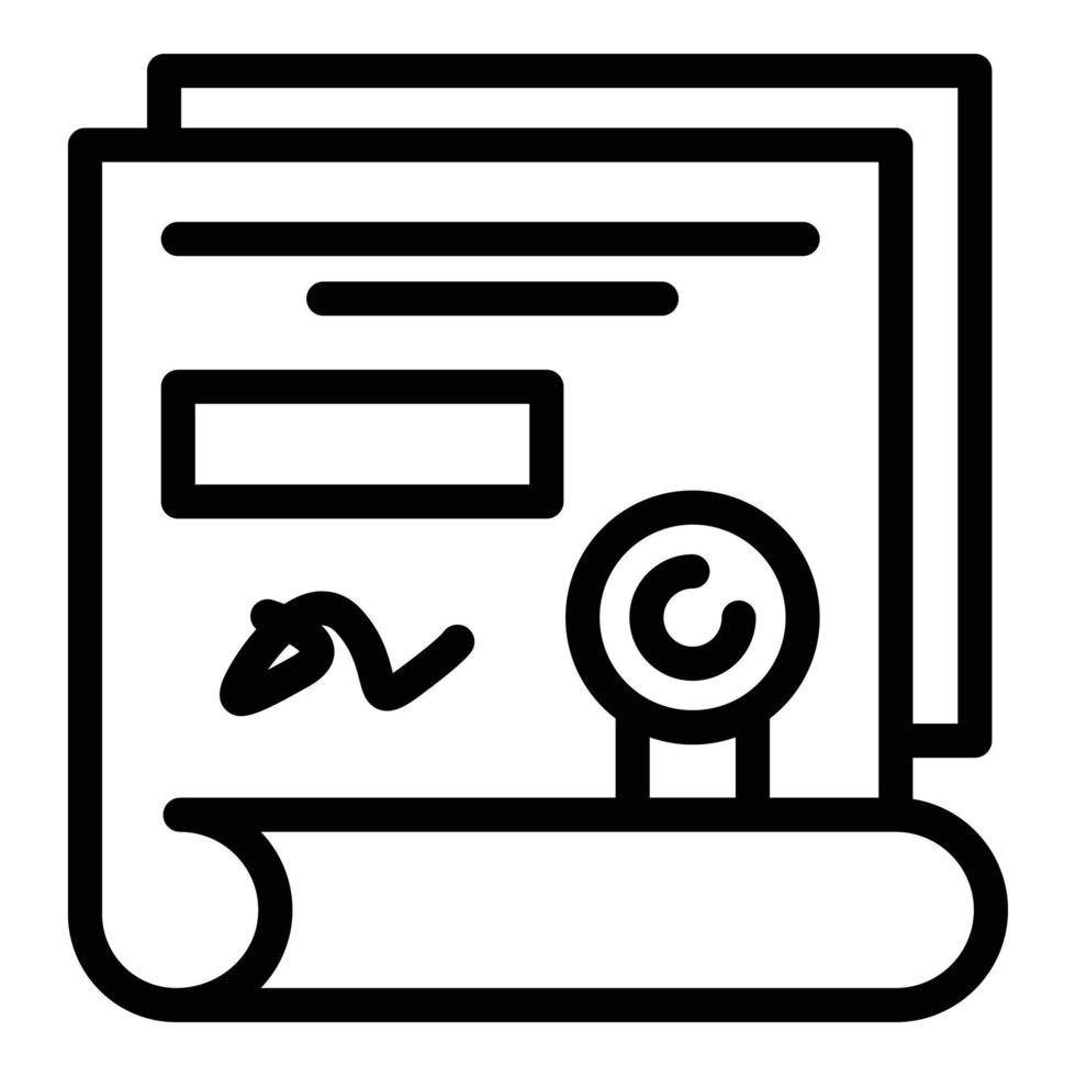 Demolition diploma icon, outline style vector