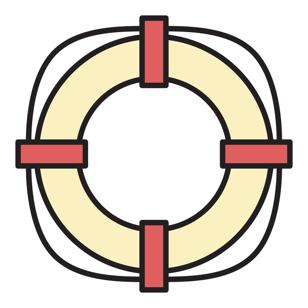 Lifebuoy icon color outline vector