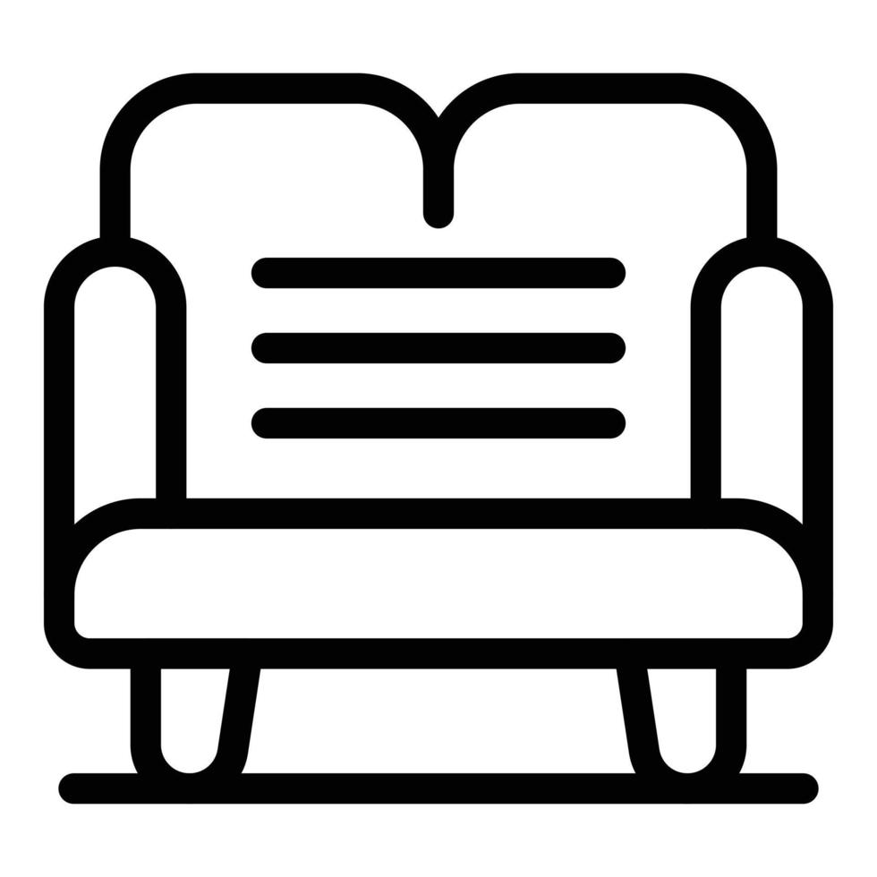 Sofa furniture icon, outline style vector