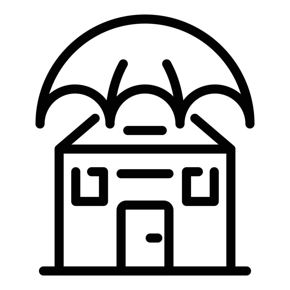 Protected house icon, outline style vector