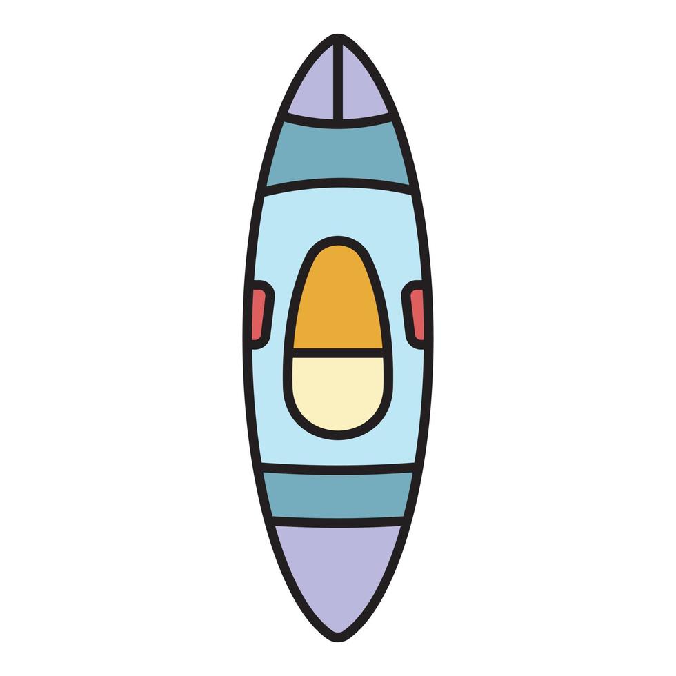 vector de contorno de color de icono de kayak