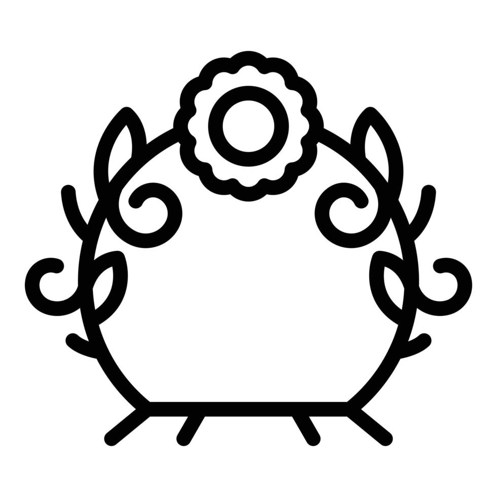 Flower design arch icon, outline style vector