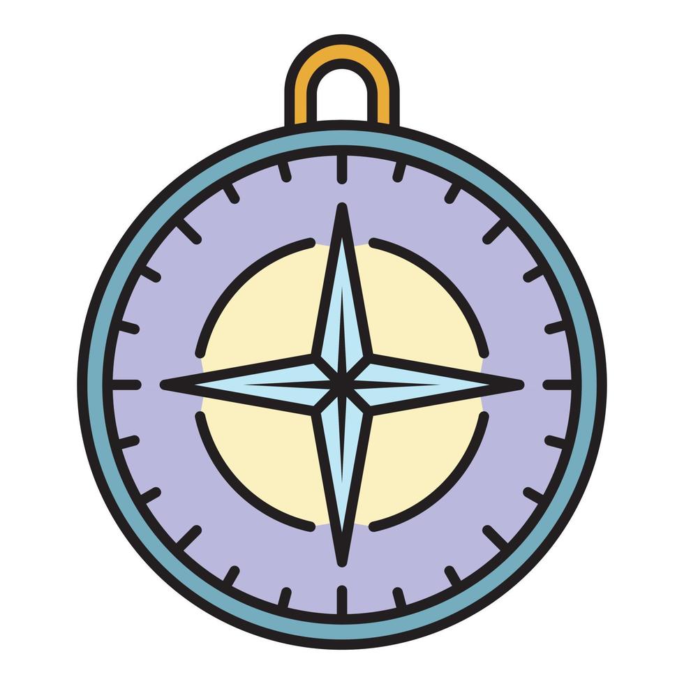 Navigation compass icon color outline vector