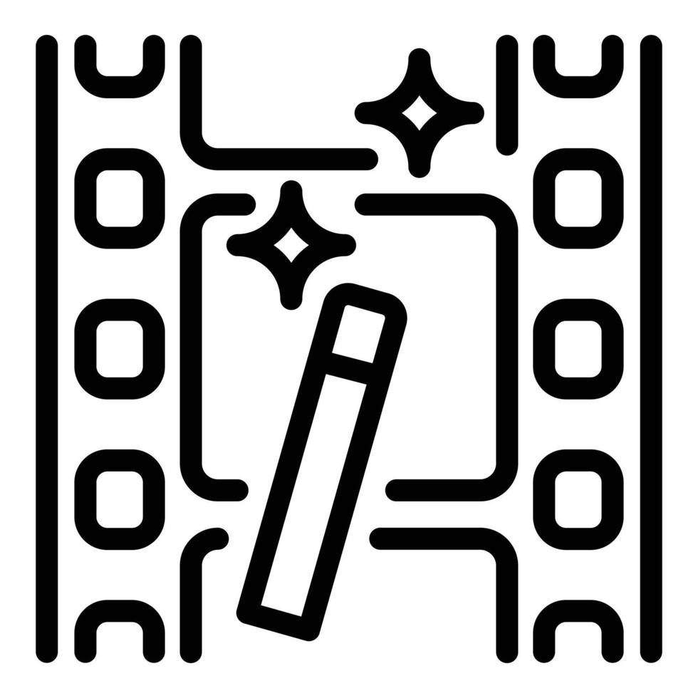 Film magic stick icon, outline style vector