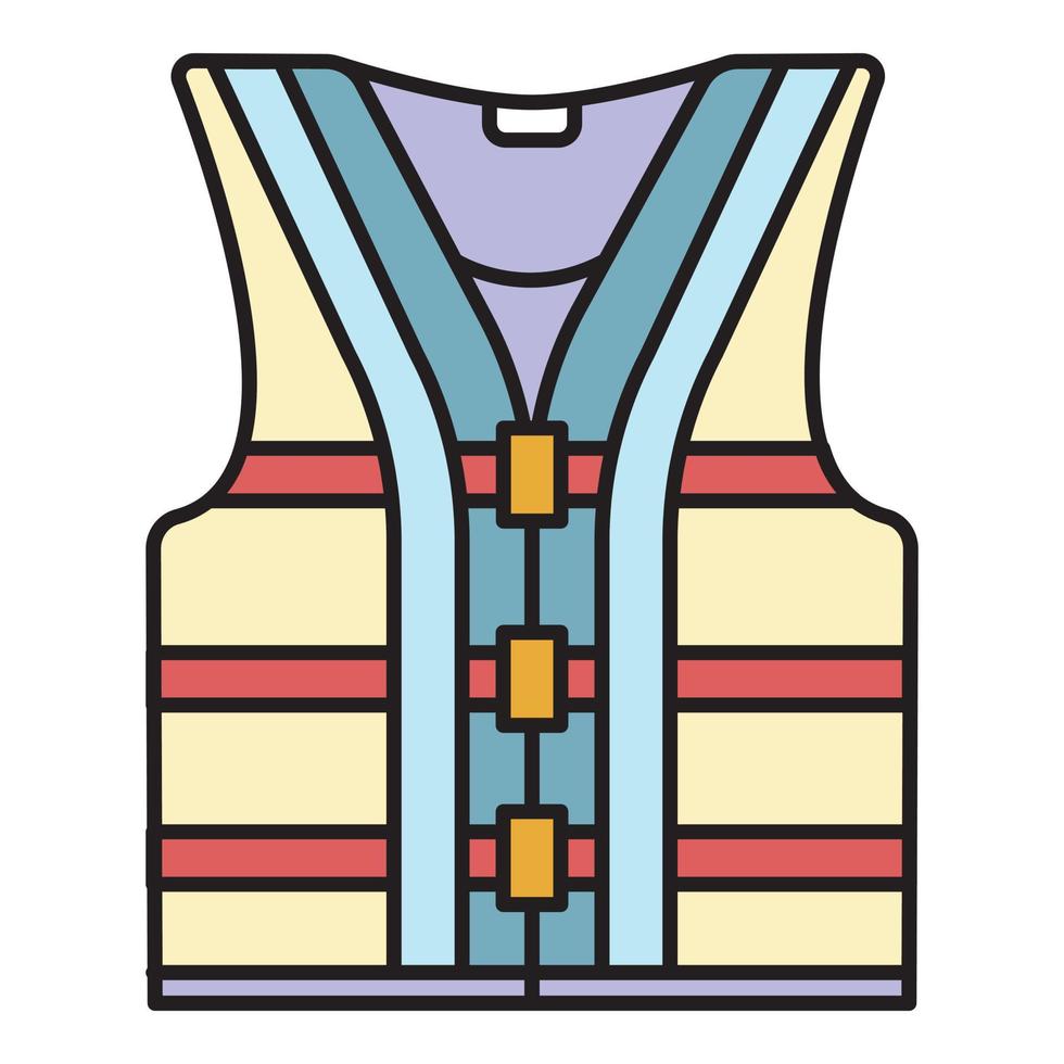 Rescue vest icon color outline vector