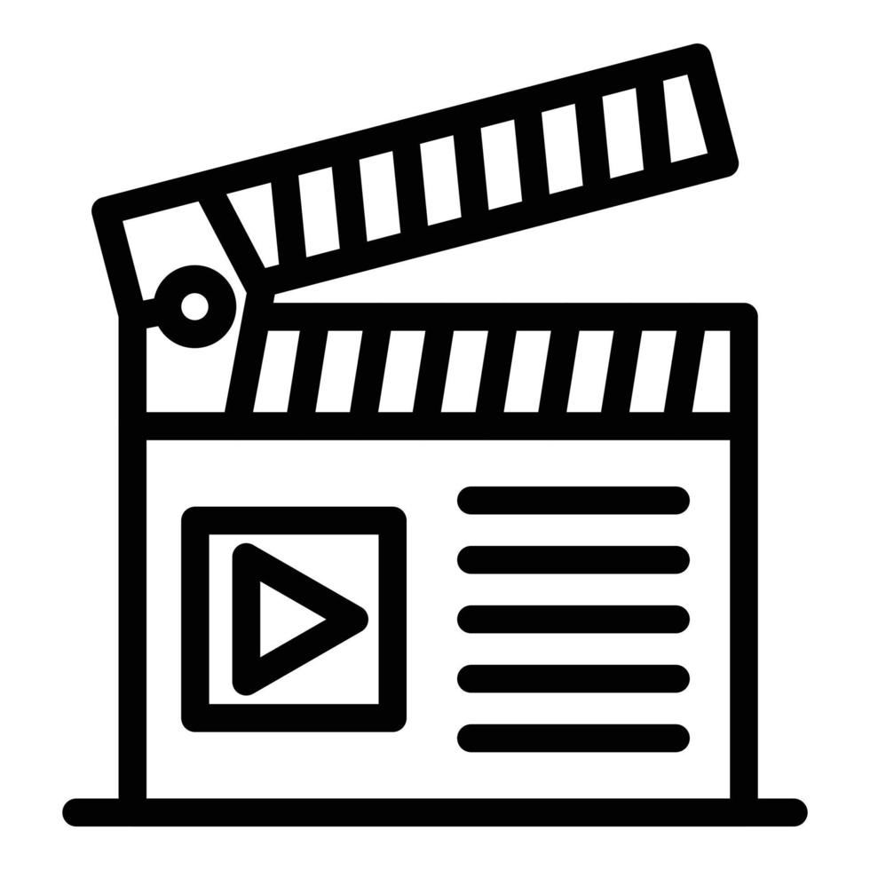 Film clapper icon, outline style vector