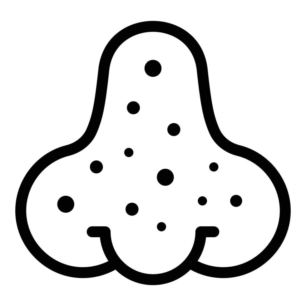 Dotted nose icon, outline style vector