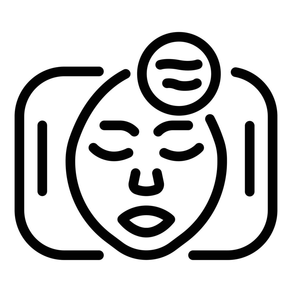 Face on massage table icon, outline style vector