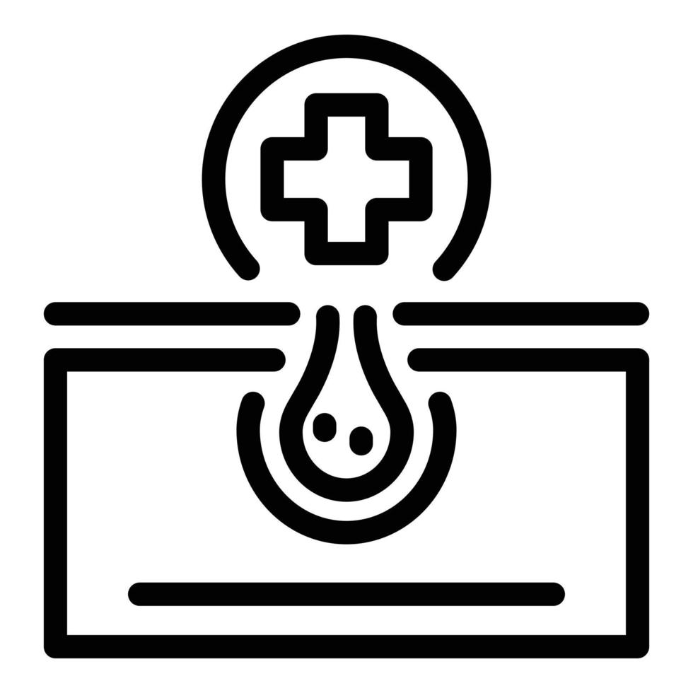Hair bulb and cross icon, outline style vector