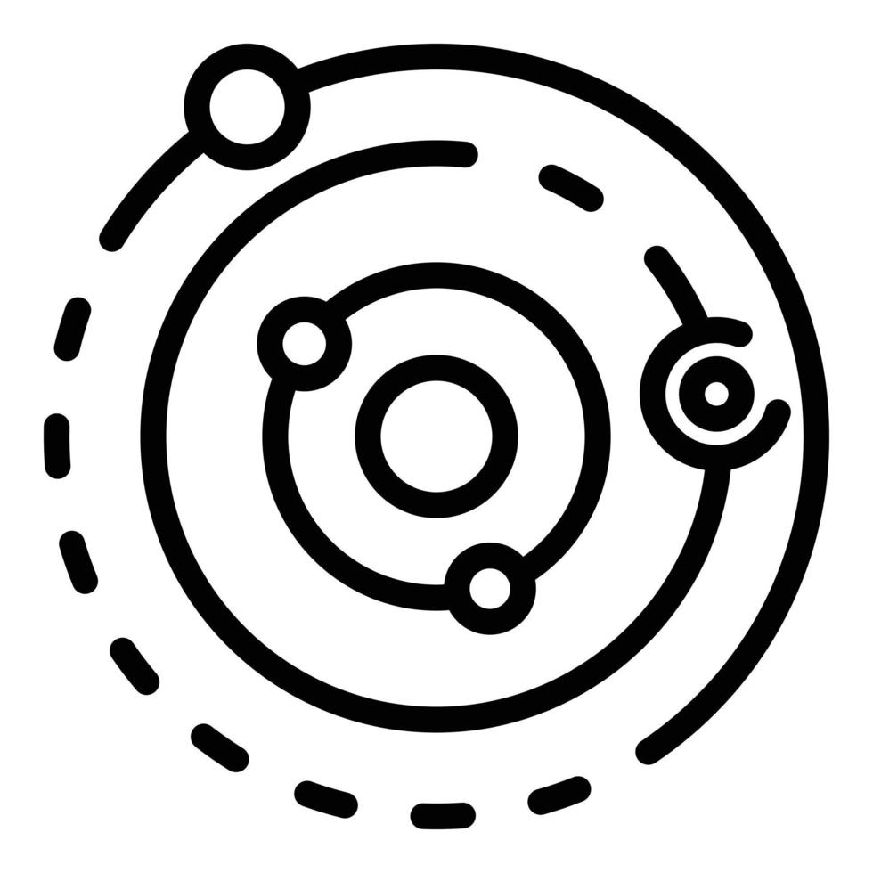 Planet orbits icon, outline style vector