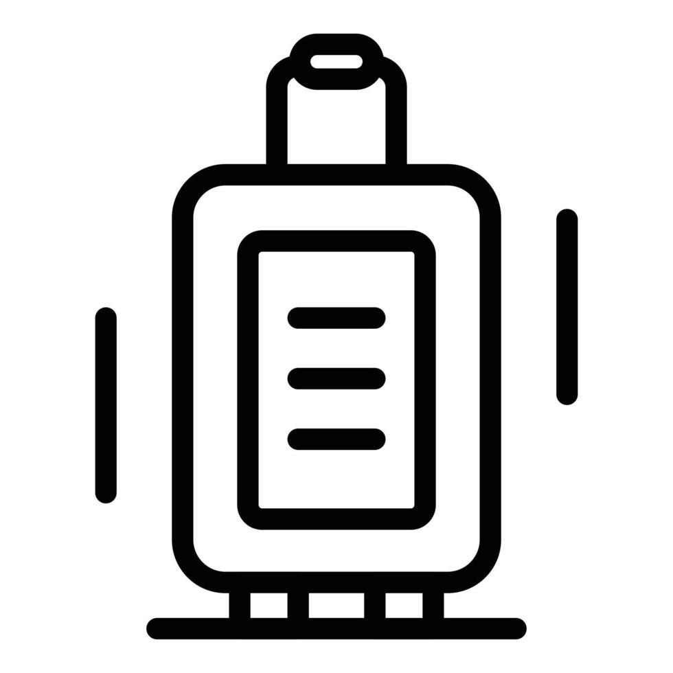 Suitcase on wheels icon, outline style vector