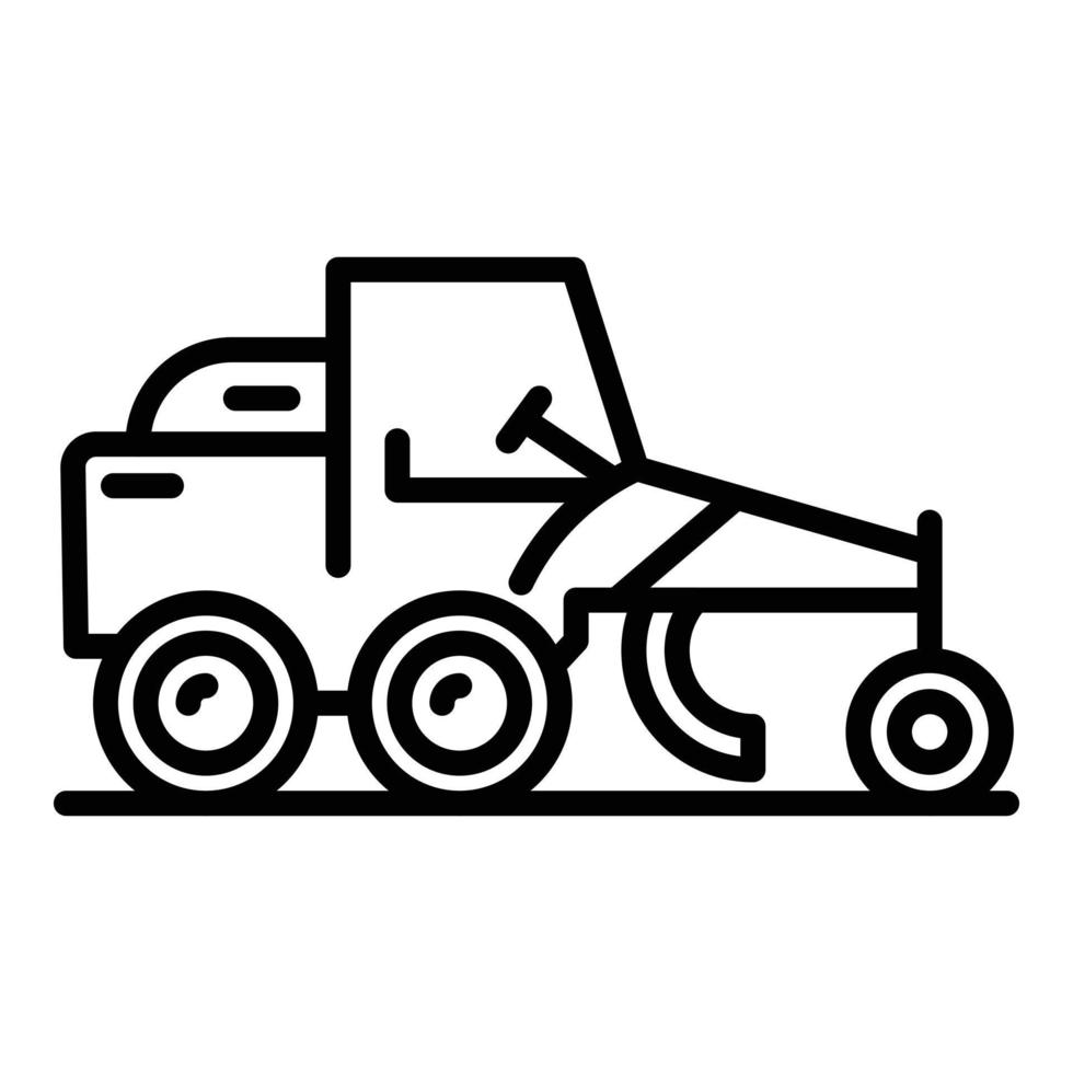 Grader machine utility icon, outline style vector