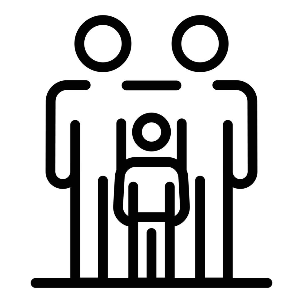 Figures of adults and children icon, outline style vector