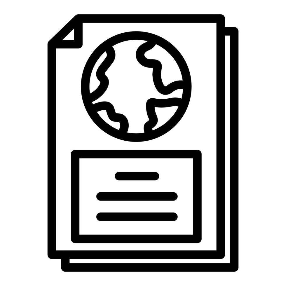 Geography textbook icon, outline style vector