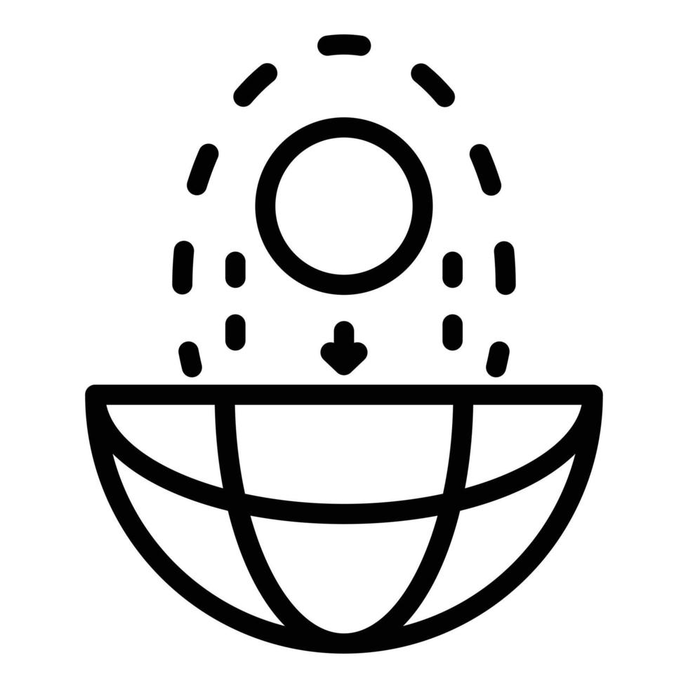 The core of the planet icon, outline style vector