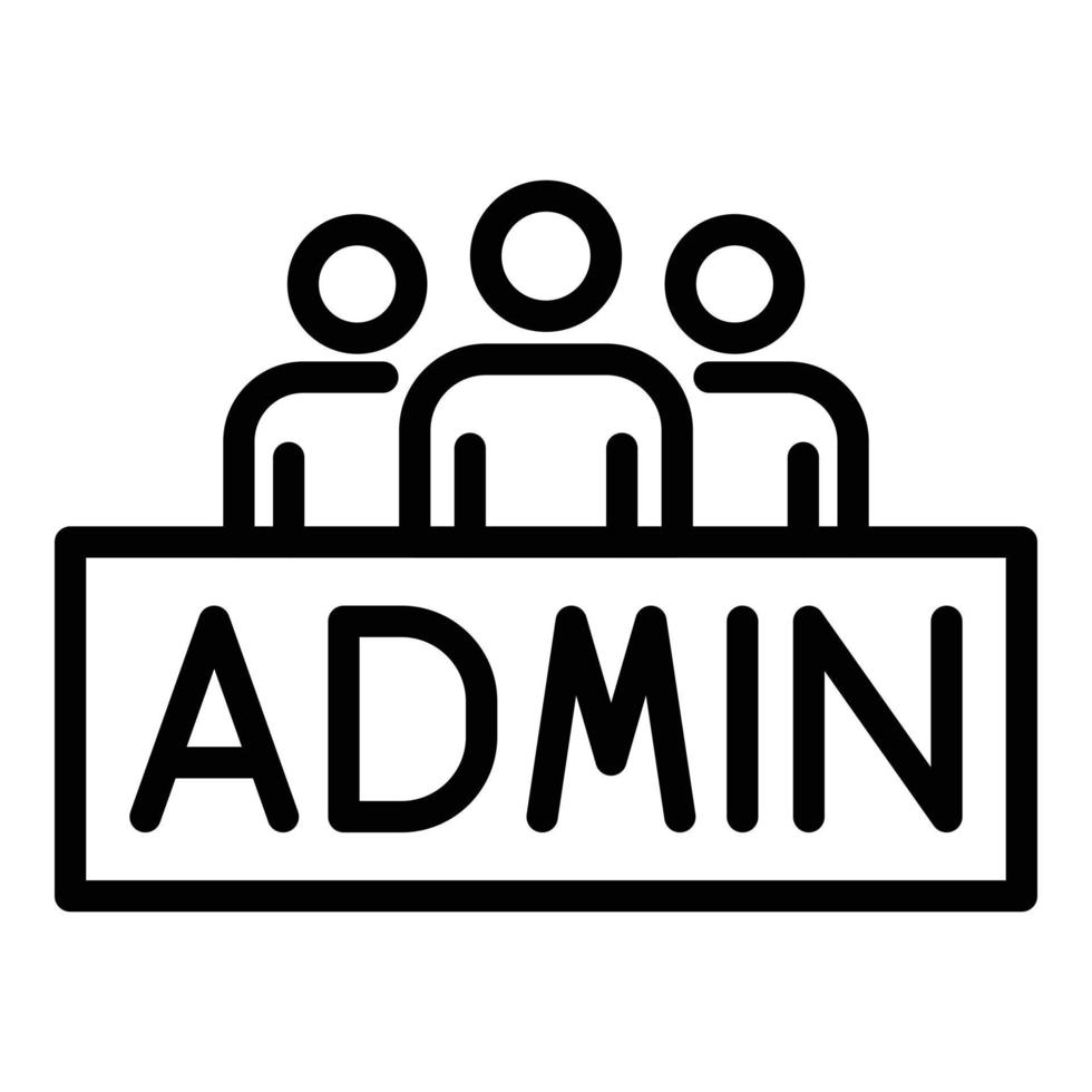 Three persons admin icon, outline style vector