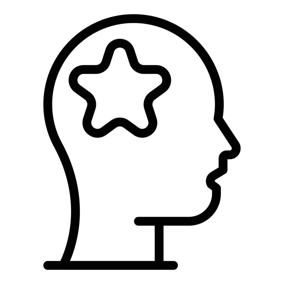 Star in the head icon, outline style 15665671 Vector Art at Vecteezy