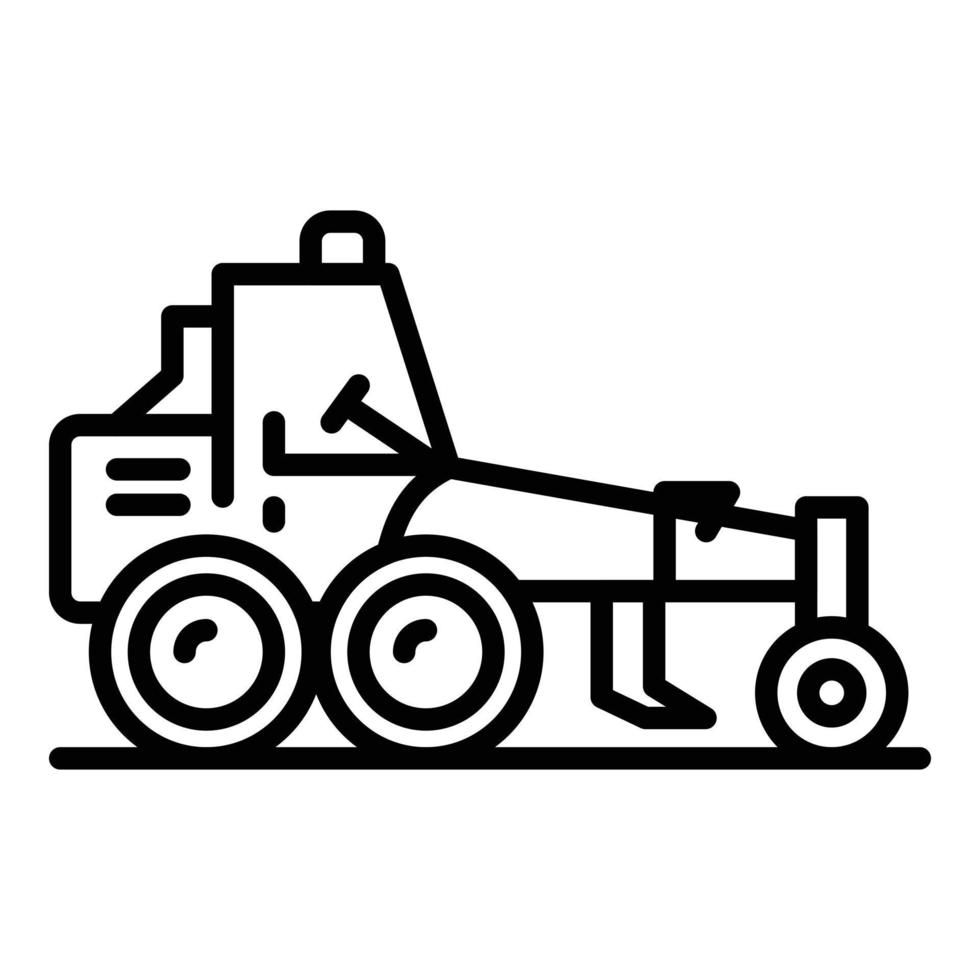 Building grader machine icon, outline style vector