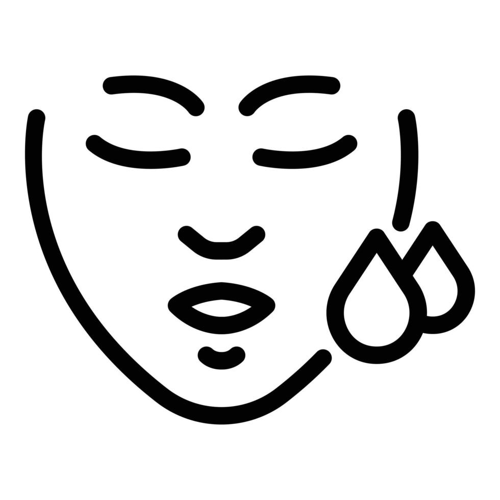 Womans face and two drops icon, outline style vector
