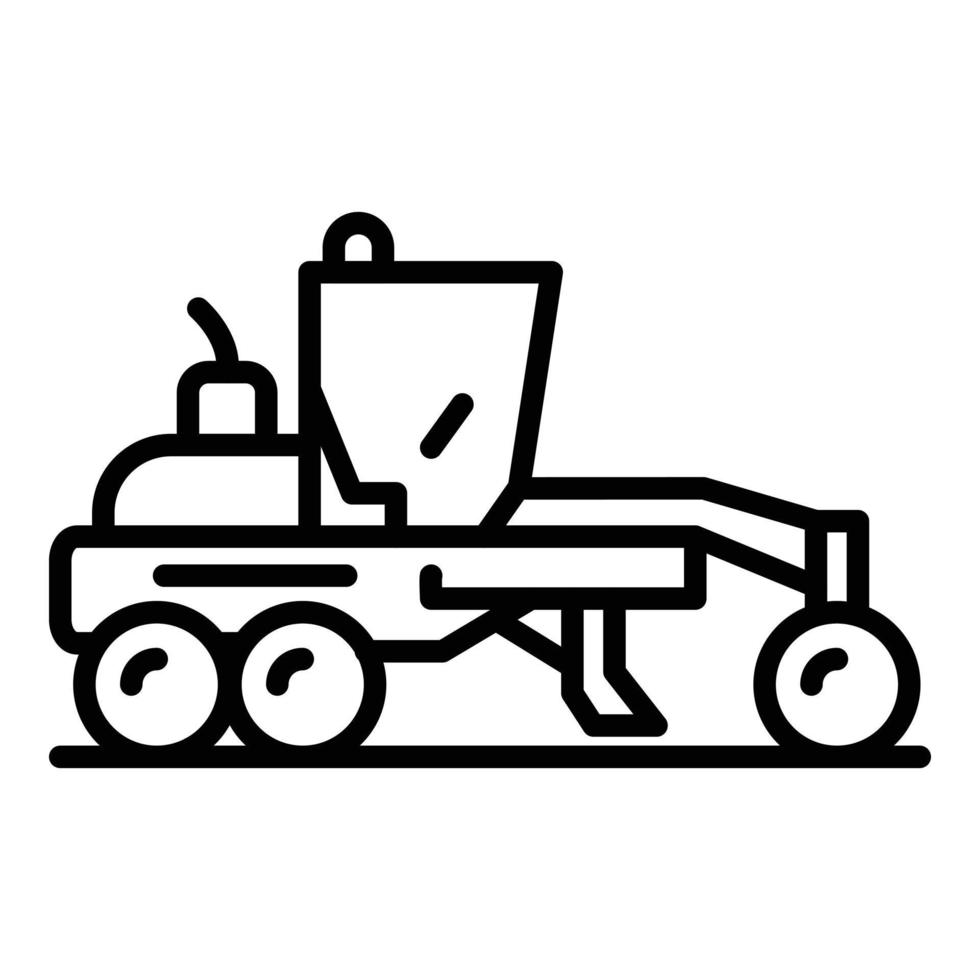 Tractor grader machine icon, outline style vector