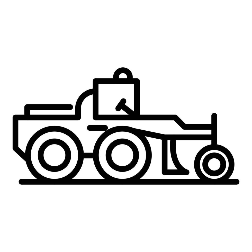 Construction grader machine icon, outline style vector