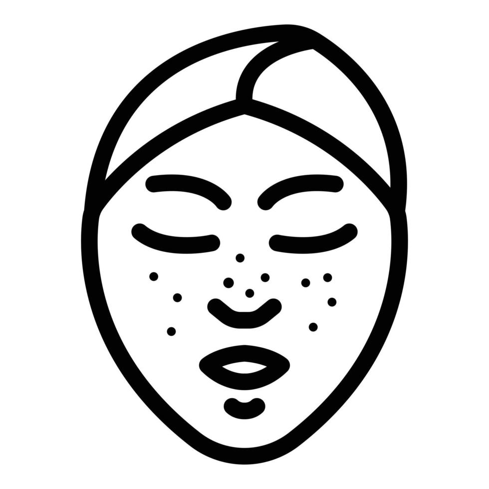 Black dots on the face icon, outline style vector