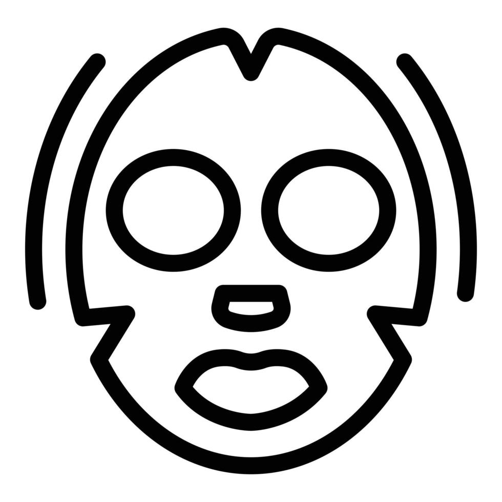 Moisturizing face mask icon, outline style vector