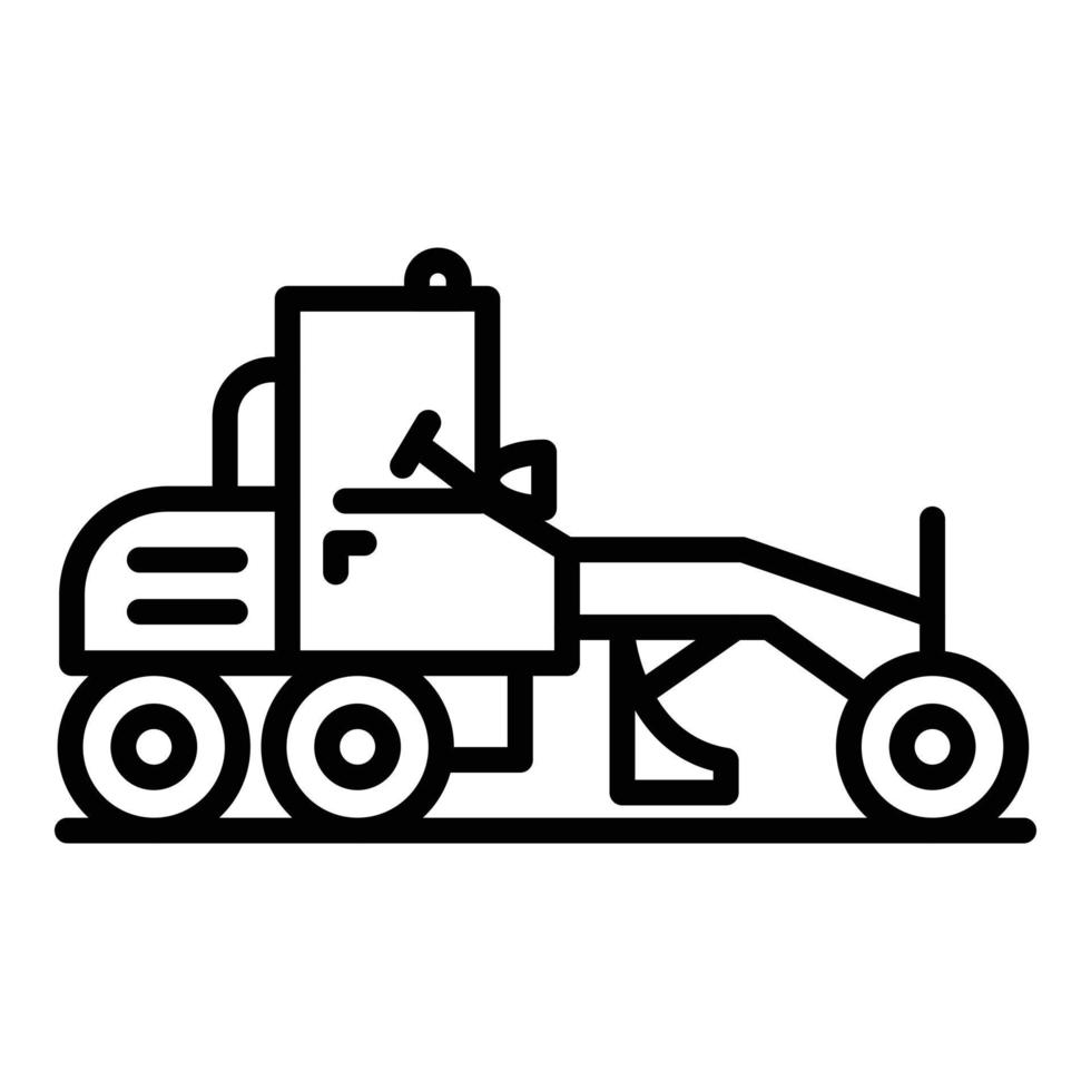 Grader machine equipment icon, outline style vector