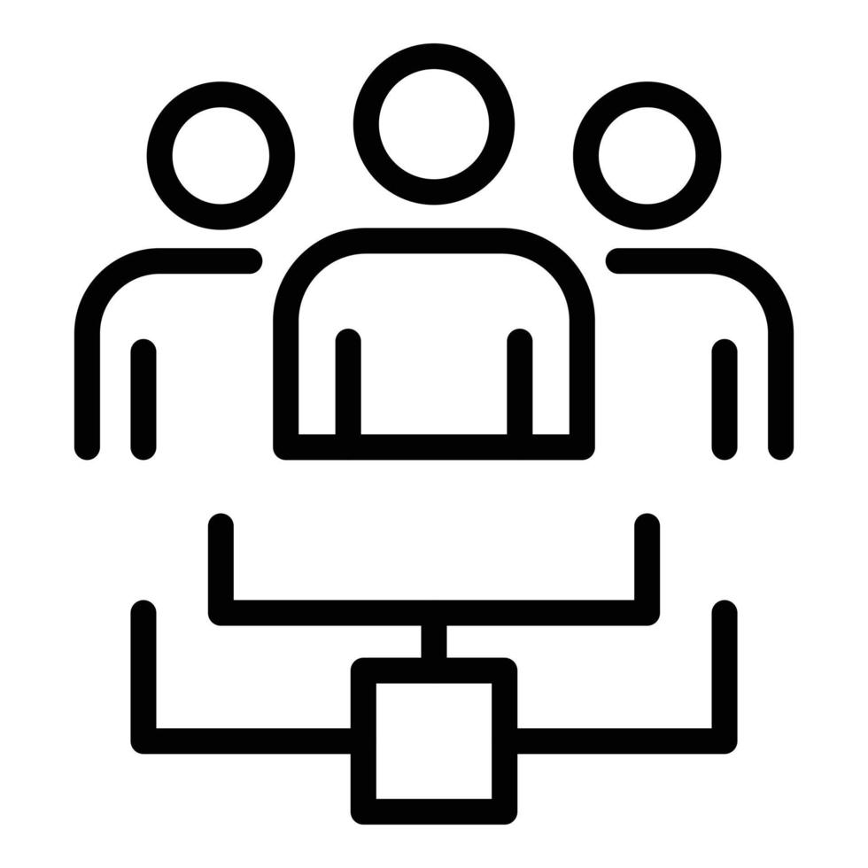 Work with the administrator icon, outline style vector