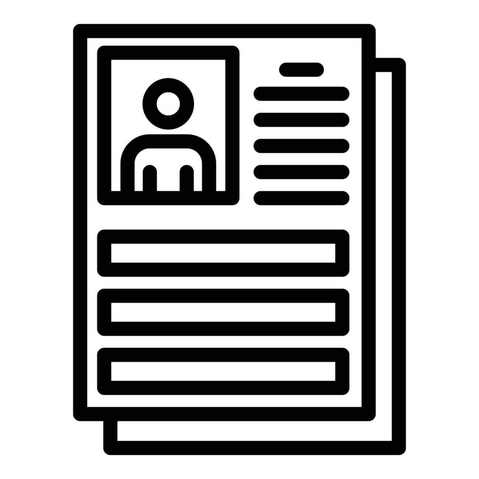 Dossier icon, outline style vector