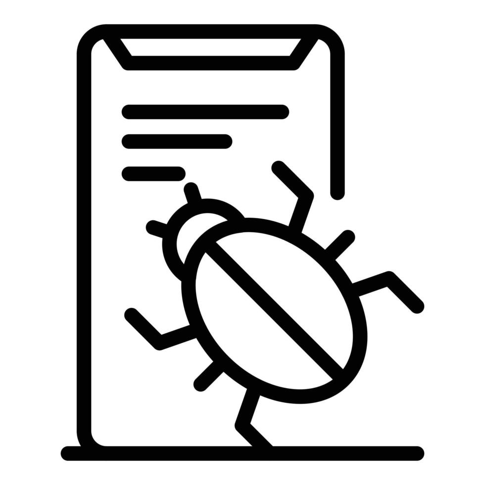 Bug in the app icon, outline style vector