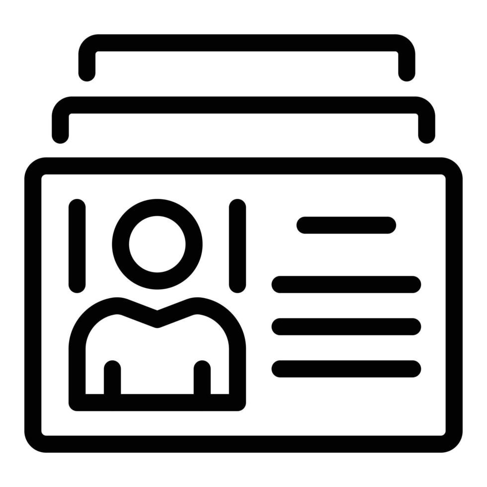 Id card recruiter icon, outline style vector