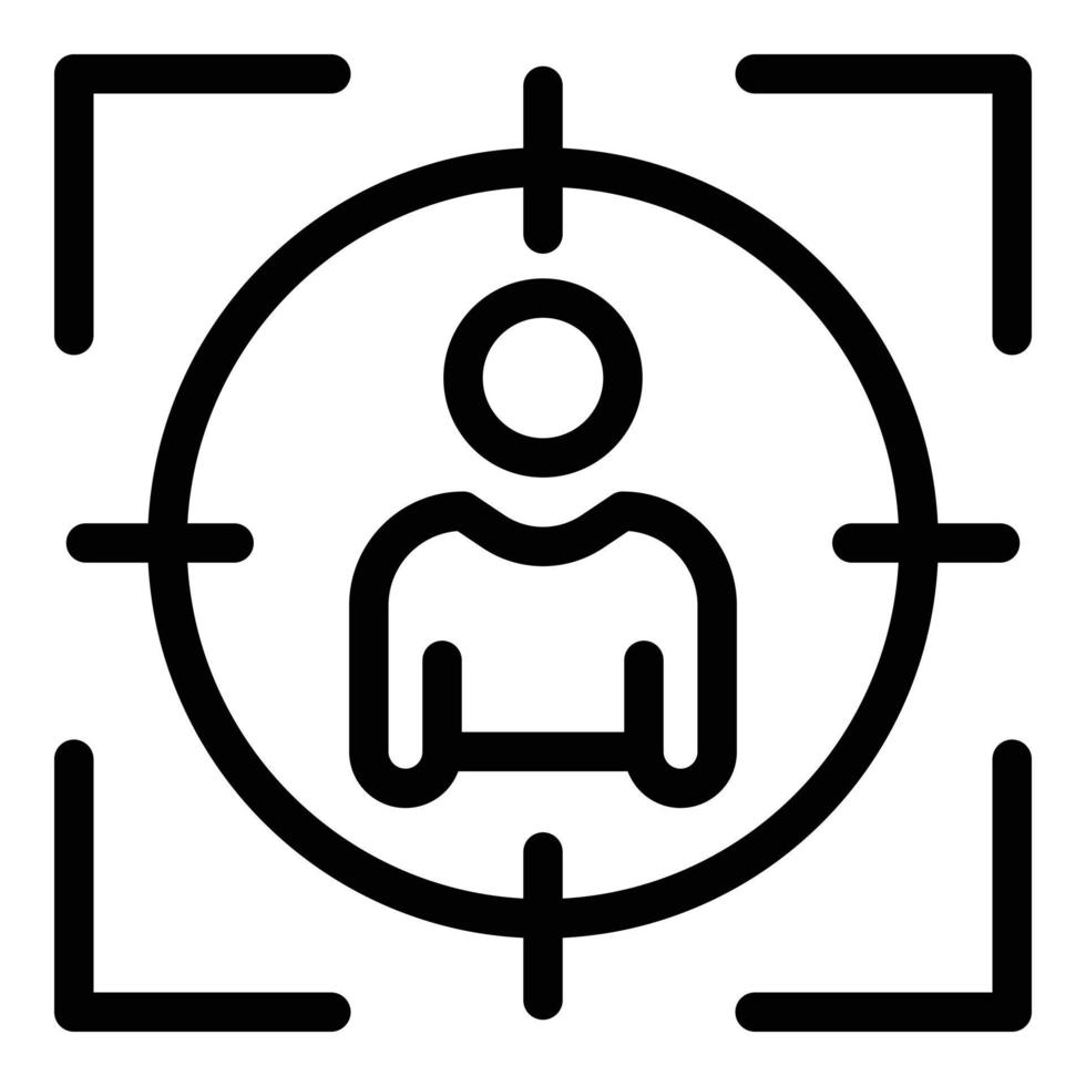 Recruiter target icon, outline style vector