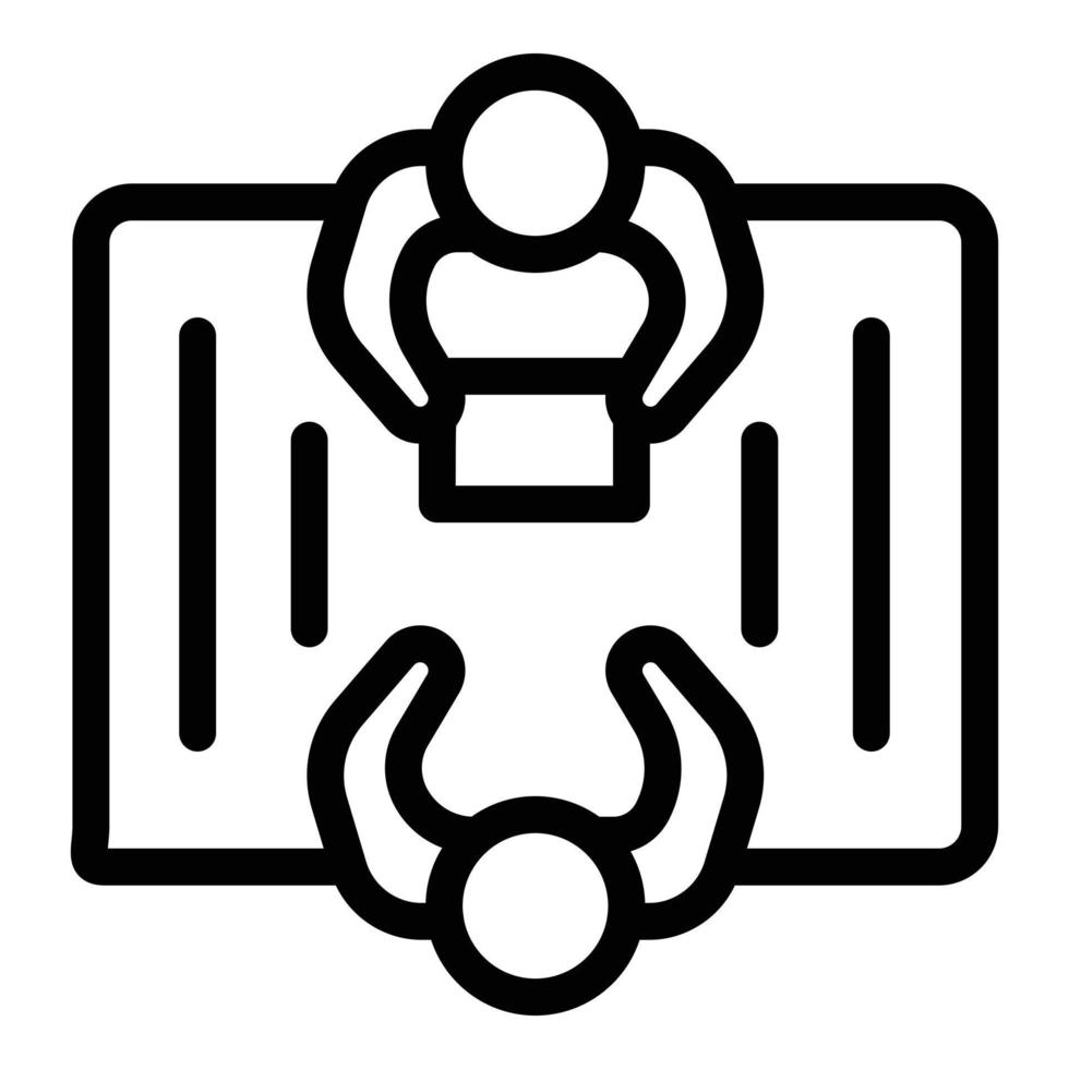 Meeting table icon, outline style vector